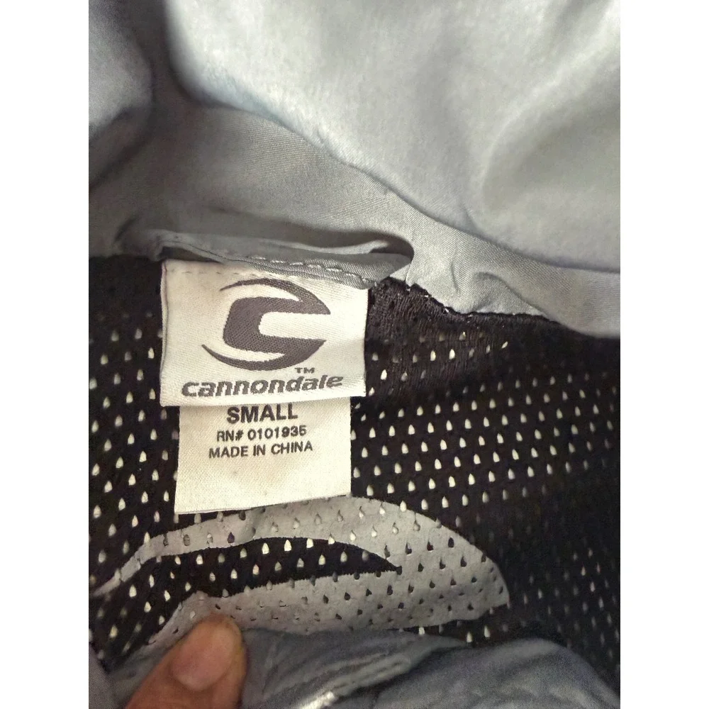 Cannondale Mens Gray Cycling Windbreaker Jacket Full Zip Mesh Lined Small